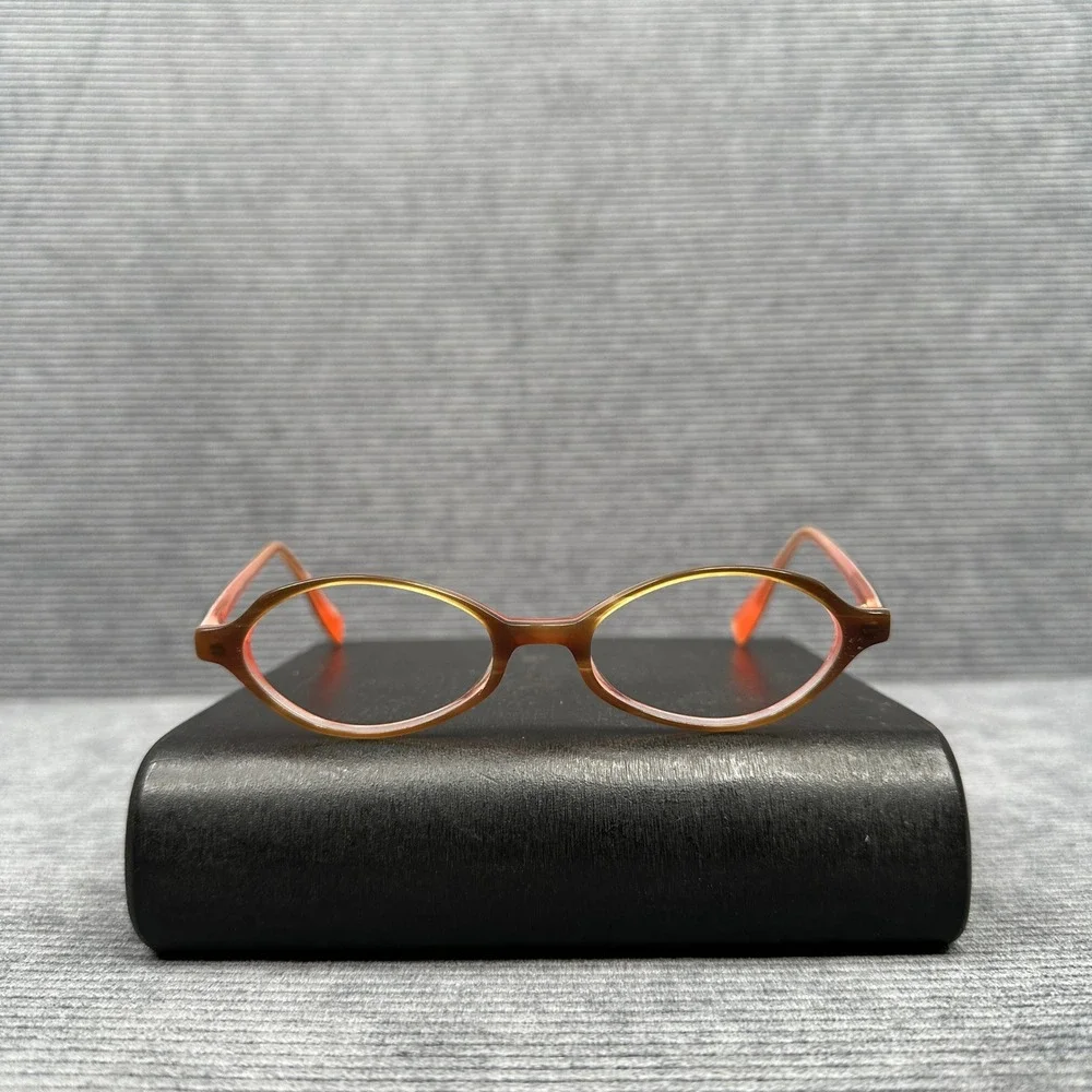 Oliver Peoples Carina Y2K Eyeglasses Brown Peach Cat Eye Frames 47-17-130 OTRP